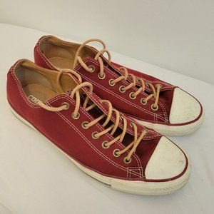 Converse Mens size 9.5 Red Suede finish with light brown laces